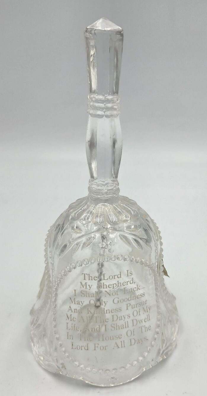 Vtg Emson 24% Lead Crystal Bell The Lord Is My Shepherd Psalm 23